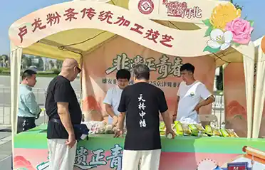 Lulong Vermicelli သည် Xiong'an သို့လာရောက်သည်- Qinhuangdao Tongyou အာလူးလုပ်ငန်းသည် 2025 Beijing-Tianjin-Hebei Intangible Cultural Hebei Intangible Cultural Heritage Joint Exhibition တွင် ထုတ်ကုန်များကို ပြသသည်